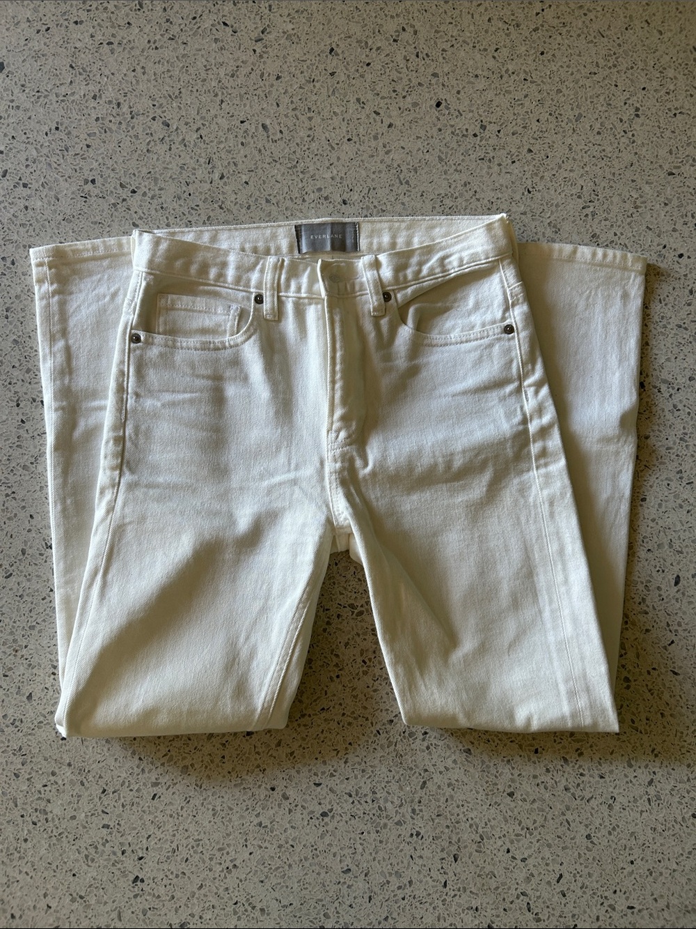 Everlane Women’s High Rise Straight Jeans in Cream